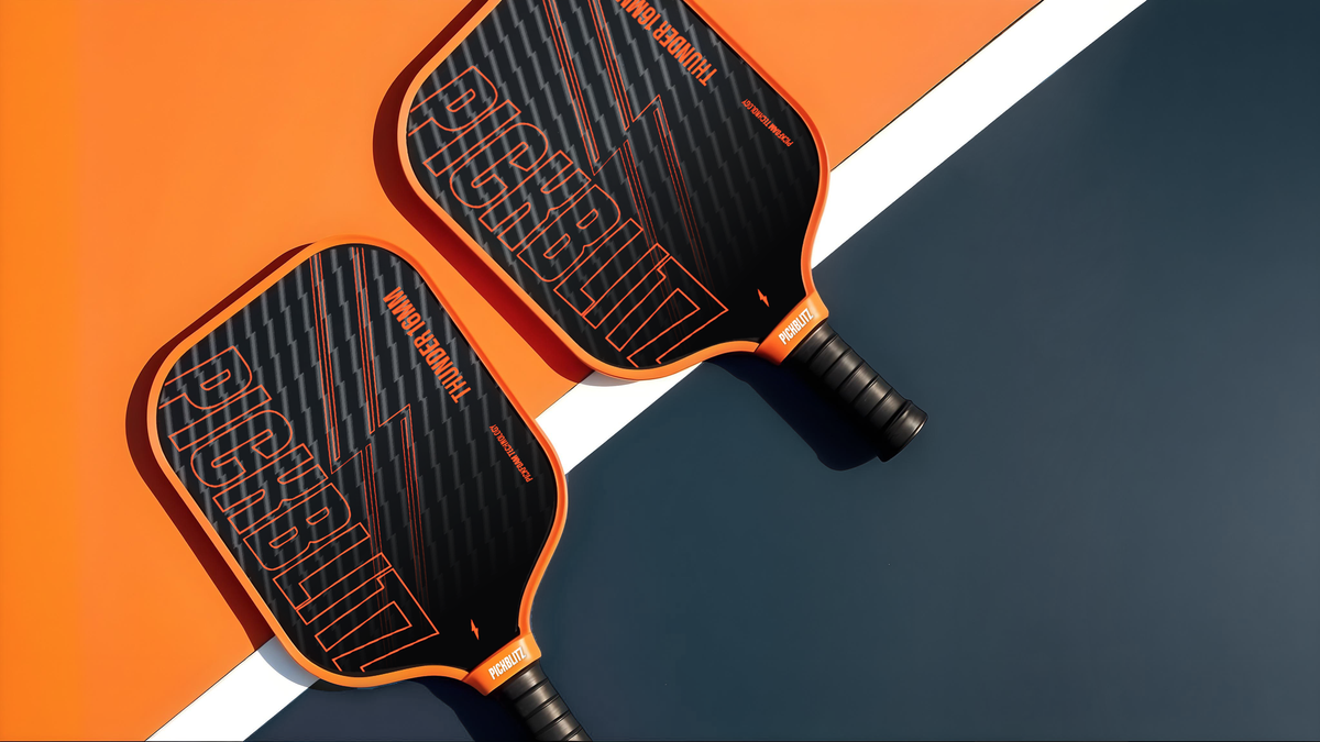Vue en coupe d'un cœur de raquette de pickleball, montrant la structure interne en nid d'abeille d'un noyau en polymère.